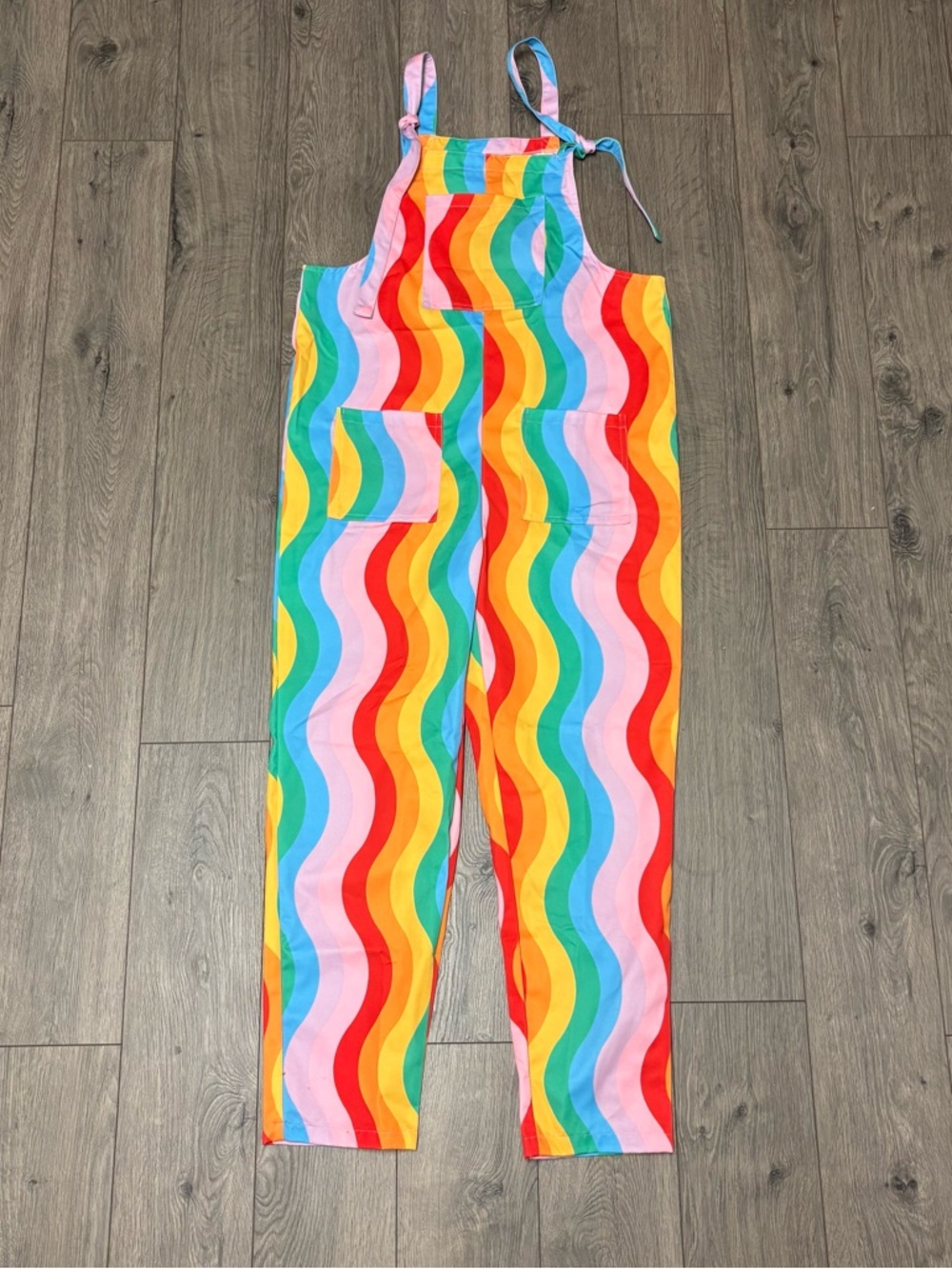 Medium rainbow overalls striped
